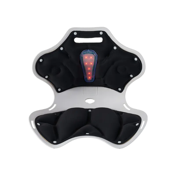 Adjustable Lumbar Support Cushion can adapt its position to suit the back structure and available support area of a chair.